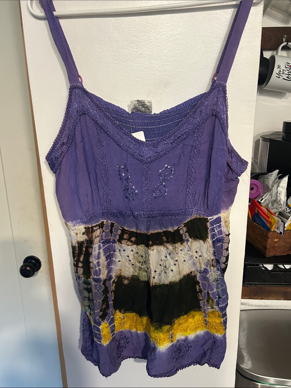 Boho Purple Tie Dyed Top